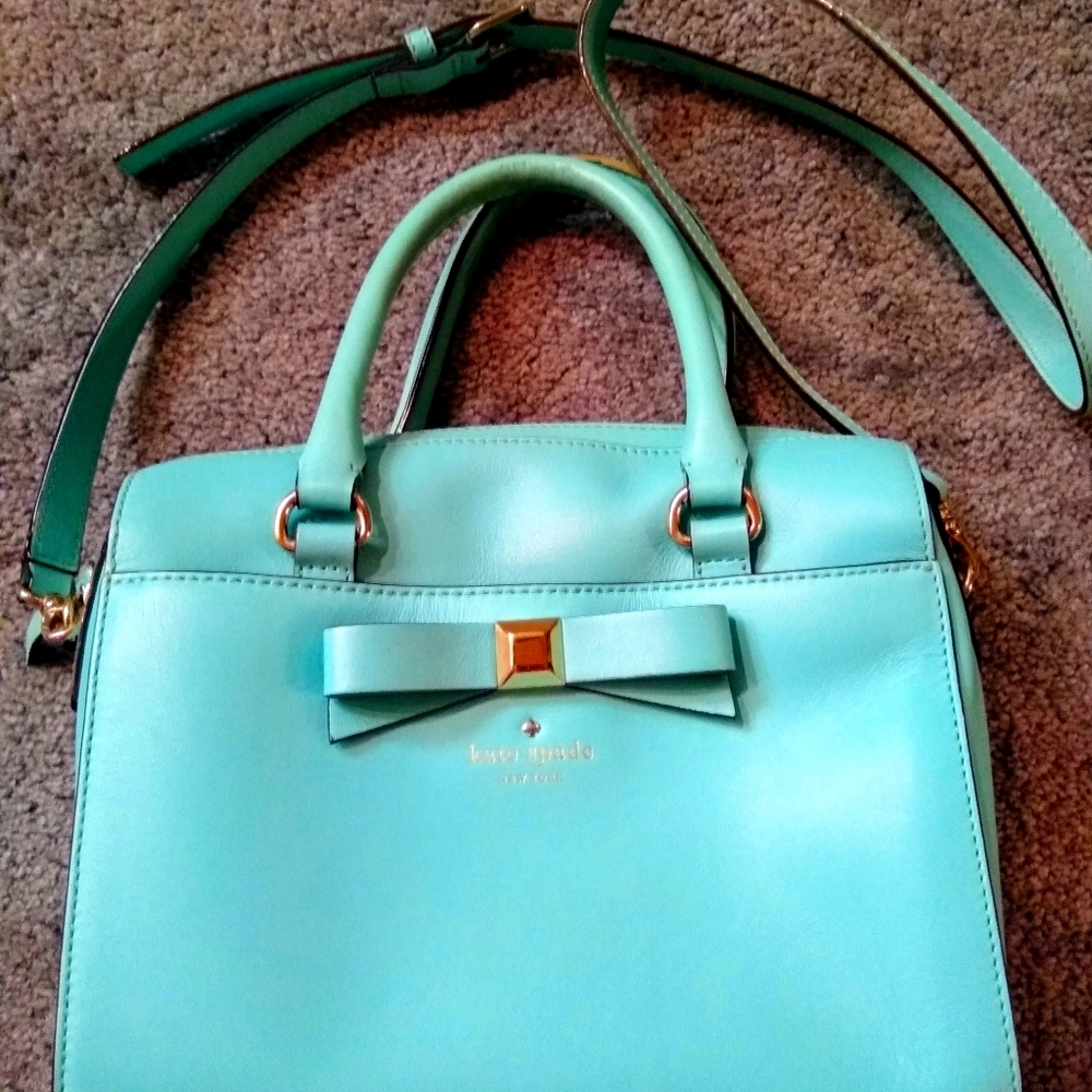 Kate spade turquoise purse with bow